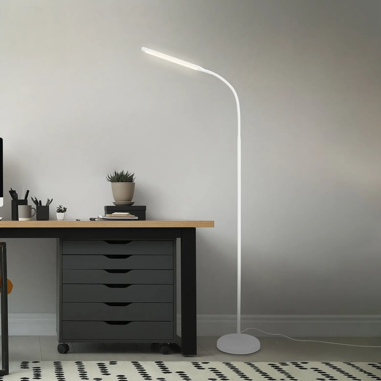 Lámpara de pie LED Pivaz ajustable touchdim blanco