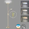 Lámpara de pie LED Pool, color latón, altura 182 cm, 2 luces.
