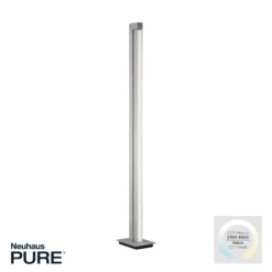 Lámpara de pie LED PURE Lines, plata, control remoto, 140 cm