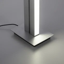 Lámpara de pie LED PURE Lines, plata, control remoto, 140 cm