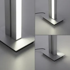 Lámpara de pie LED PURE Lines, plata, control remoto, 140 cm