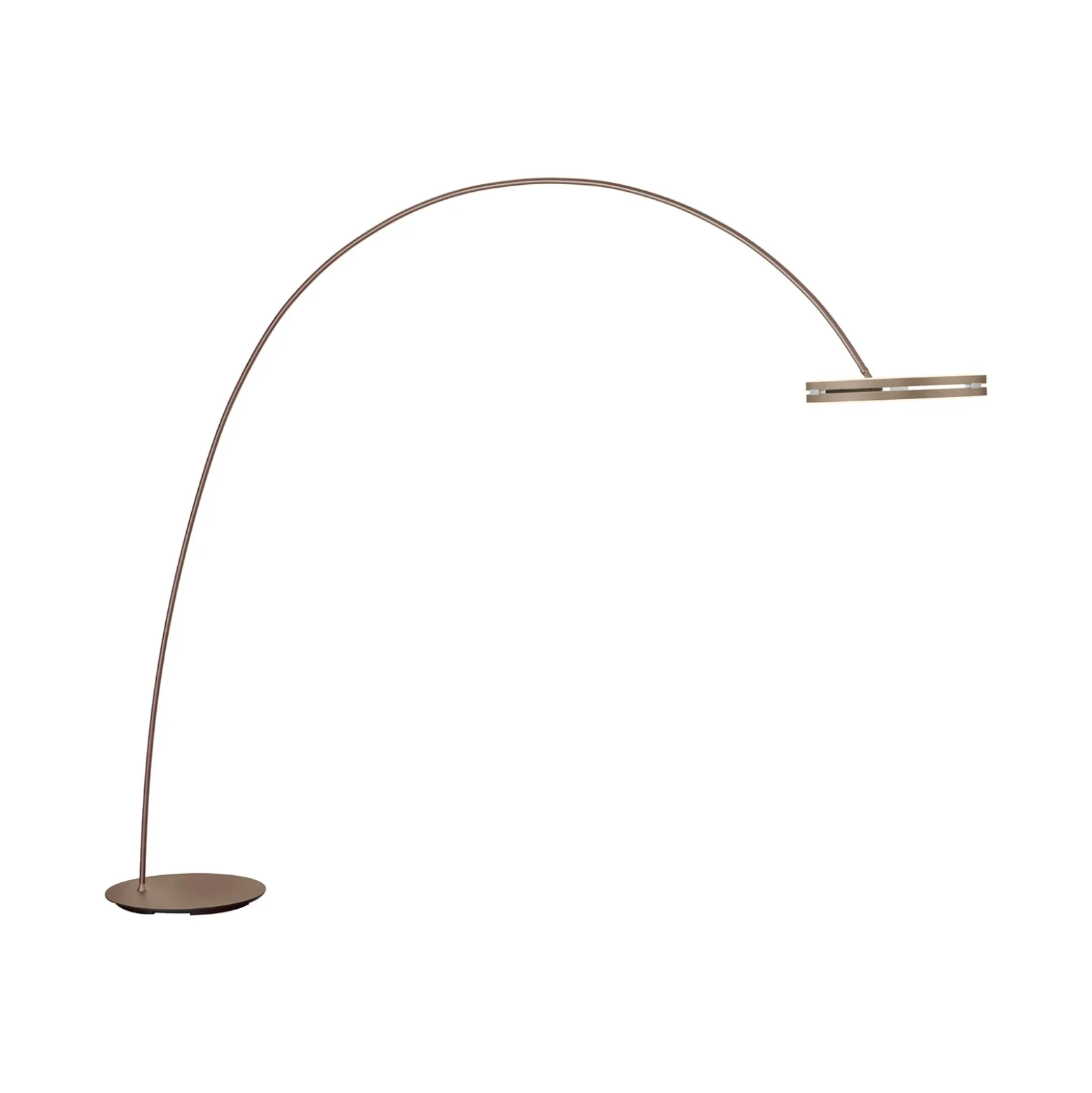 Lámpara de pie LED PURE Loop-Bow, color bronce, altura de 290 cm