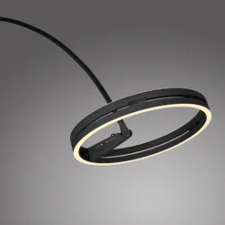 Lámpara de pie LED PURE Loop-Bow, negra, alcance de 290 cm, CCT