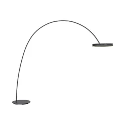 Lámpara de pie LED PURE Loop-Bow, negra, alcance de 290 cm, CCT