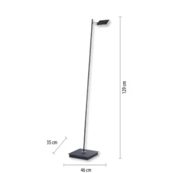 Lámpara de pie LED PURE Mira, negro perla, con control remoto