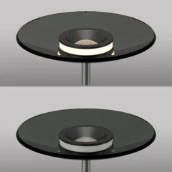 Lámpara de pie LED PURE Moon, platino, cristal ahumado, 180 cm