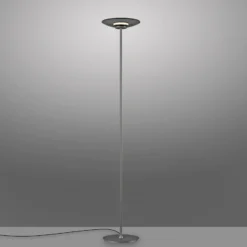 Lámpara de pie LED PURE Moon, platino, cristal ahumado, 180 cm
