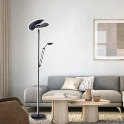 Lámpara de pie LED PURE Mutil, grafito, lámpara de lectura, CCT
