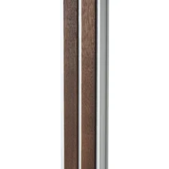 Lámpara de pie LED Quitani Lisene, nogal/plata/natural, 162 cm, atenuable