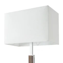 Lámpara de pie LED Quitani Lisene, nogal/plata/natural, 162 cm, atenuable
