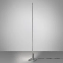 Lámpara de pie LED Quitani Talon, aluminio anodizado natural, metal, atenuable