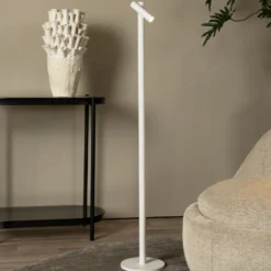 Lámpara de pie LED recargable Antrim, blanca, 1 luz, IP54, atenuable