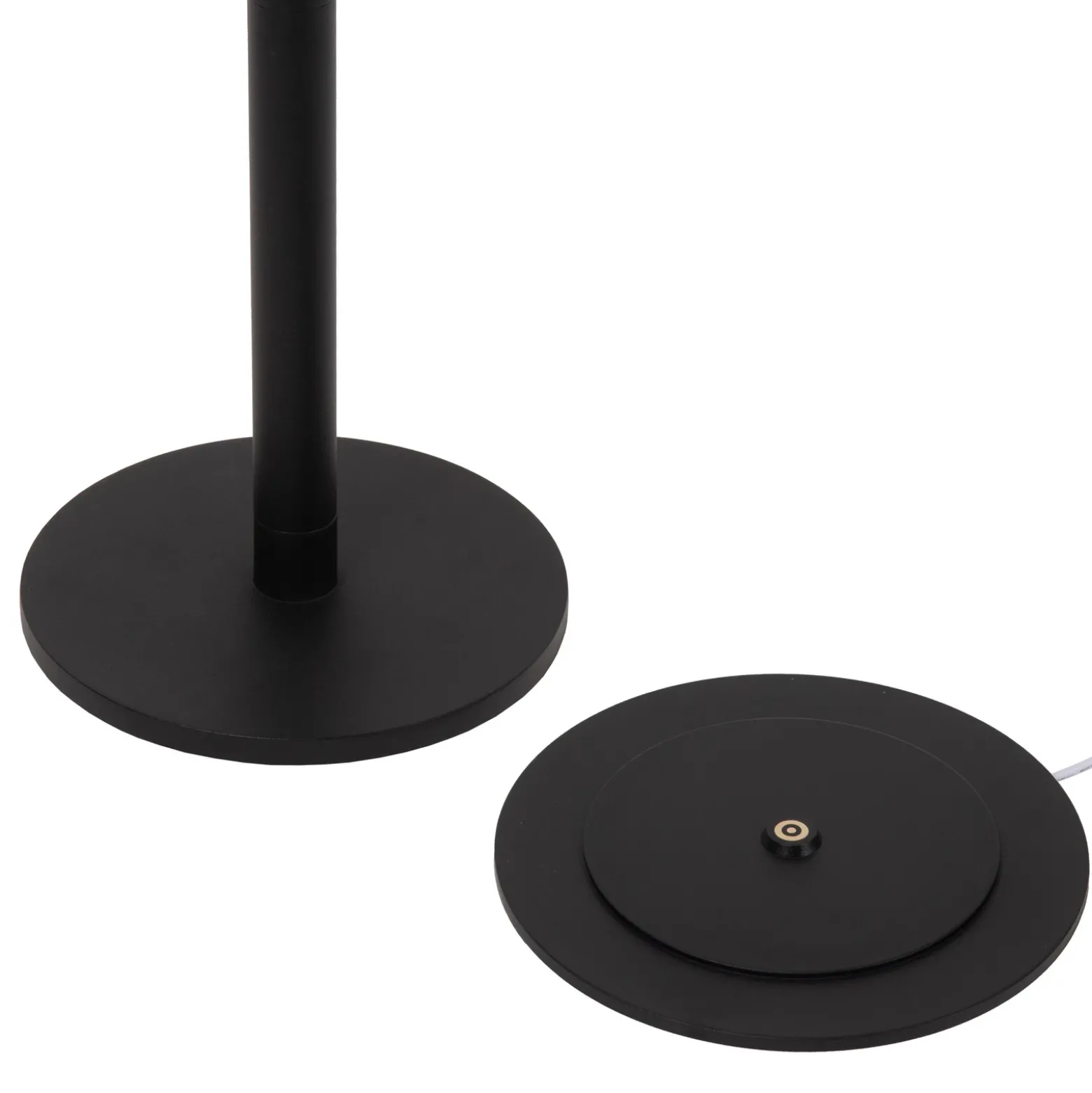 Lámpara de pie LED recargable Antrim, negra, 2 luces, IP54, atenuable