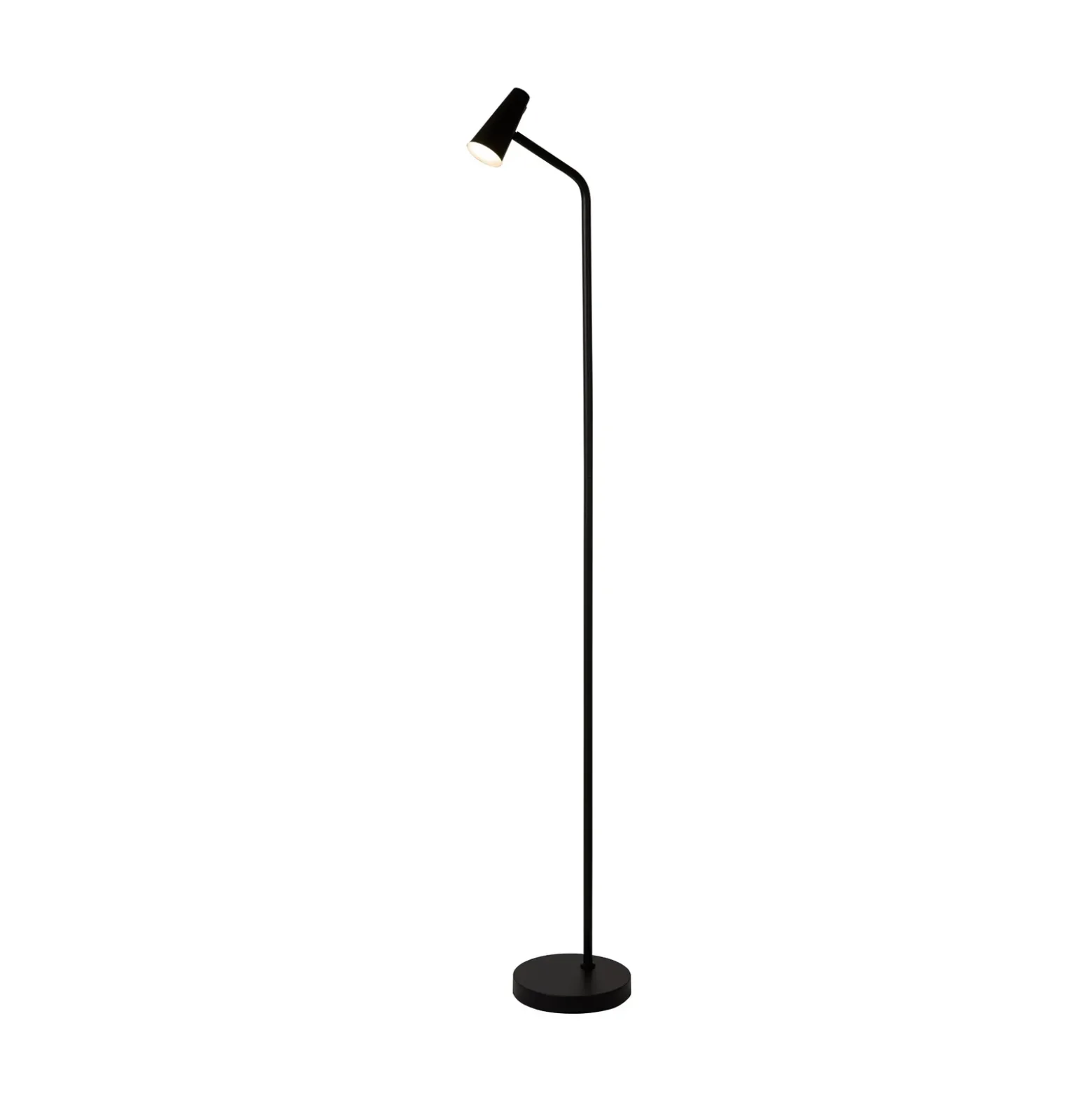Lámpara de pie LED recargable 10450BK, negra, altura 151 cm, metal