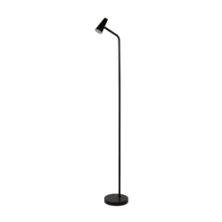 Lámpara de pie LED recargable 10450BK, negra, altura 151 cm, metal