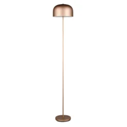Lámpara de pie LED recargable Jeff, color café, atenuable, altura 147 cm
