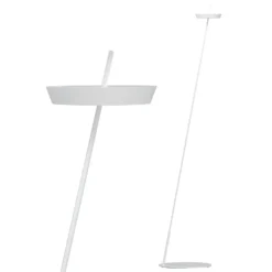 Lámpara de pie LED recargable Mahina, blanca, altura 130 cm, metal, CCT