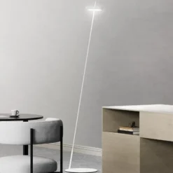 Lámpara de pie LED recargable Mahina, blanca, altura 130 cm, metal, CCT