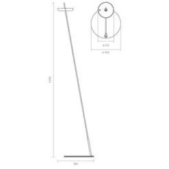 Lámpara de pie LED recargable Mahina, negra, altura 130 cm, metal, CCT