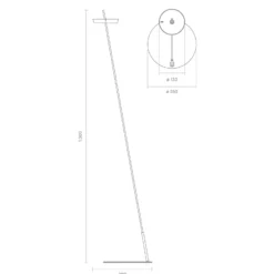 Lámpara de pie LED recargable Mahina, negra, altura 130 cm, metal, CCT