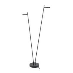 Lámpara de pie LED recargable Round Move, 2 luces negra 142 cm CCT atenuable