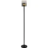 Lámpara de pie LED Salerno, 2.700K, negro/smoke