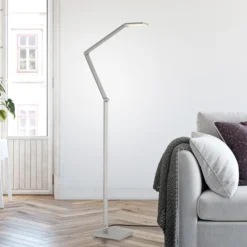 Lámpara de pie LED SAMSKY, acero, altura 161 cm, regulador táctil metálico