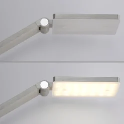 Lámpara de pie LED SAMSKY, acero, altura 161 cm, regulador táctil metálico