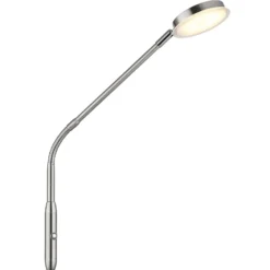 Lámpara de pie LED Silvio, color níquel, CCT, atenuable, 173 cm