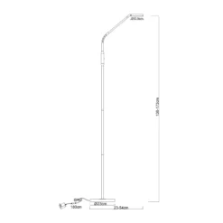 Lámpara de pie LED Silvio, color níquel, CCT, atenuable, 173 cm