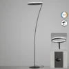 Lámpara de pie LED Sirko, negro arena, altura 177 cm, metal, CCT