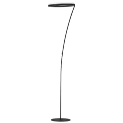 Lámpara de pie LED Sirko, negro arena, altura 177 cm, metal, CCT