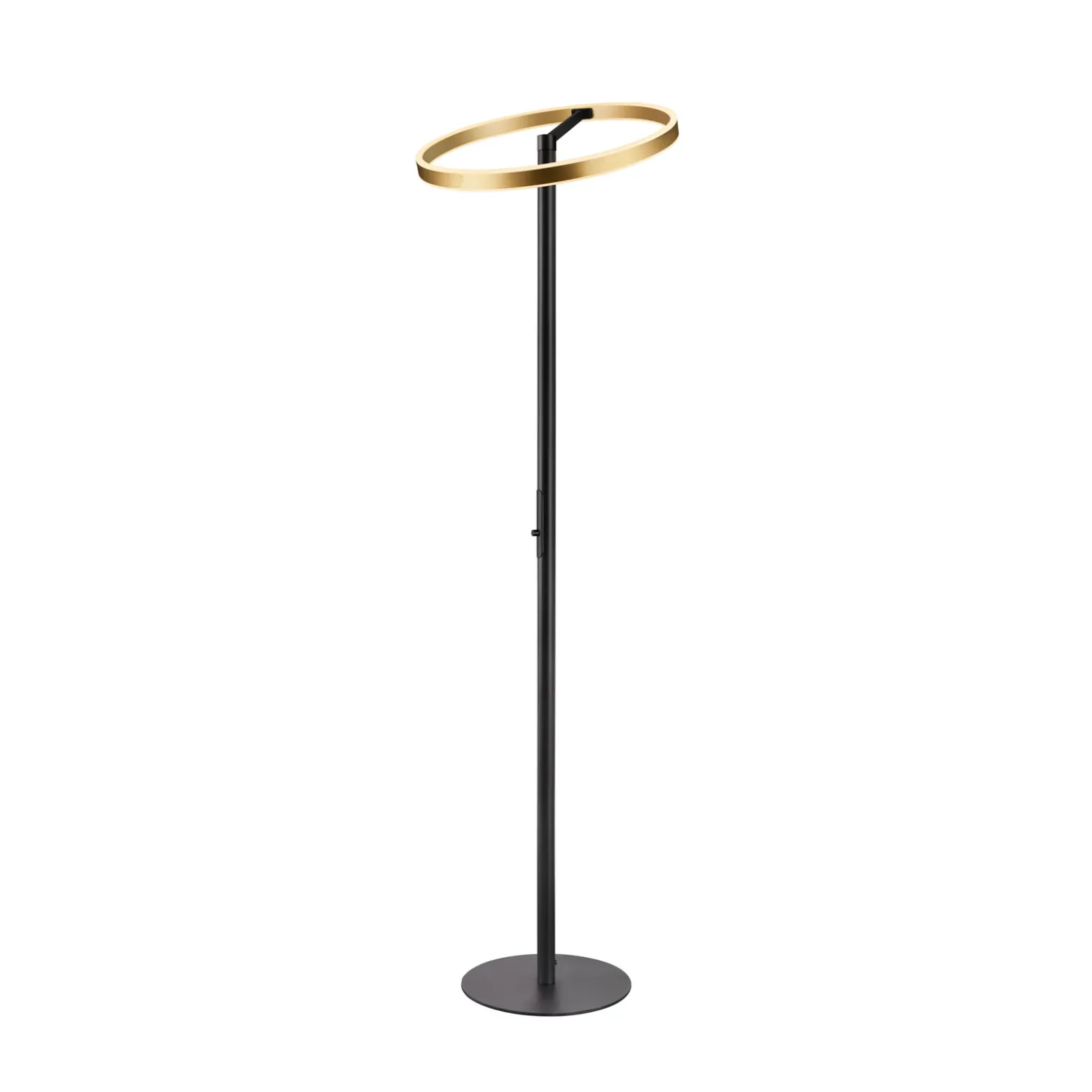 Lámpara de pie LED SLV One Straight, negro/latón, 2700/3000 K