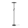 Lámpara de pie LED Teide, negro, metal, lámpara de lectura, atenuador
