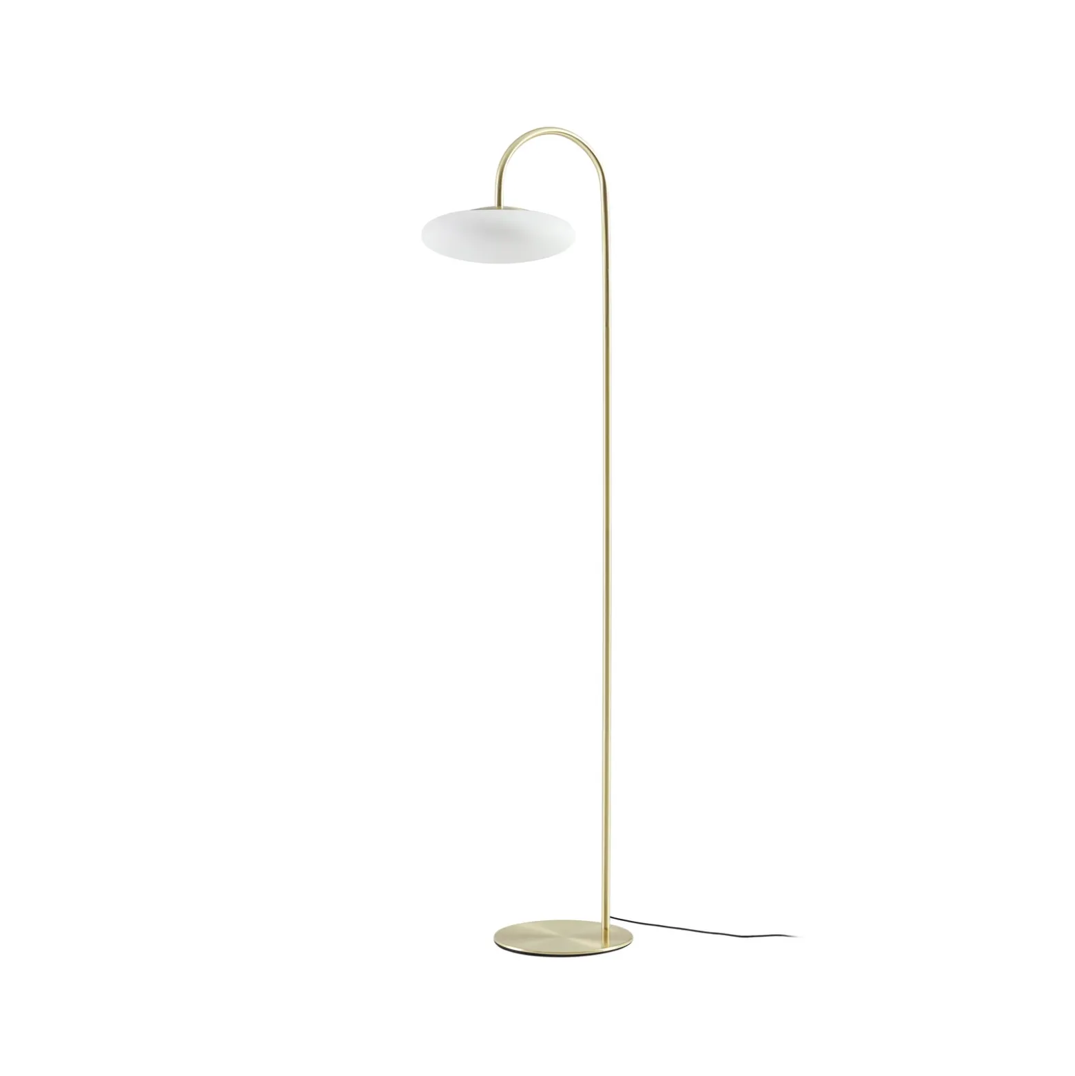 Lámpara de pie LED Tenebra de Lucande, 150 cm, latón/blanco, cristal