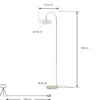 Lámpara de pie LED Tenebra de Lucande, 150 cm, latón/blanco, cristal
