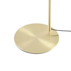 Lámpara de pie LED Tenebra de Lucande, 150 cm, latón/blanco, cristal