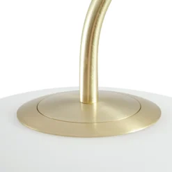Lámpara de pie LED Tenebra de Lucande, 150 cm, latón/blanco, cristal