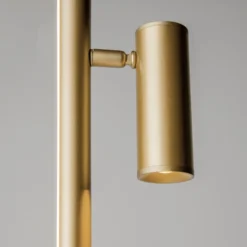 Lámpara de pie LED Thin de Maytoni, latón, aluminio, altura 155 cm, atenuable