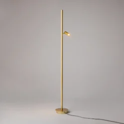Lámpara de pie LED Thin de Maytoni, latón, aluminio, altura 155 cm, atenuable