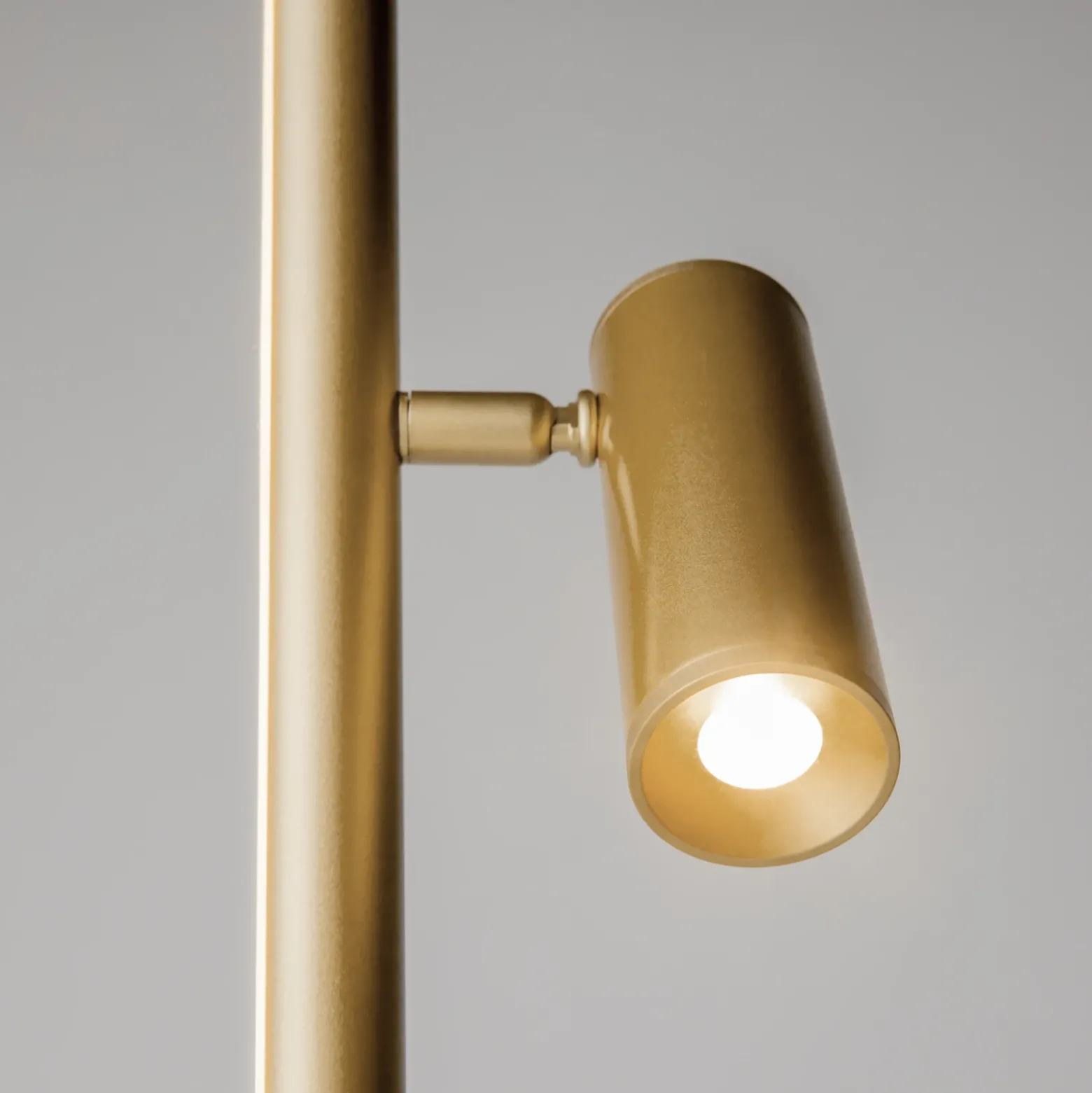 Lámpara de pie LED Thin de Maytoni, latón, aluminio, altura 155 cm, atenuable