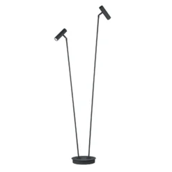 Lámpara de pie LED Tom Pro, negra, 2 luces, CCT, atenuador
