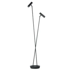 Lámpara de pie LED Tom Pro, negra, 2 luces, CCT, atenuador