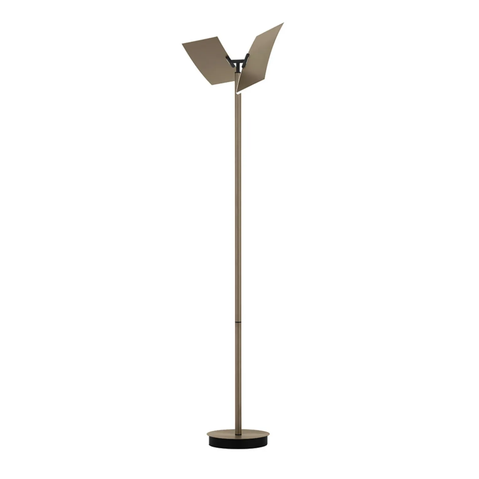 Lámpara de pie LED Twice, anodizada en bronce, altura 185 cm, metal, CCT