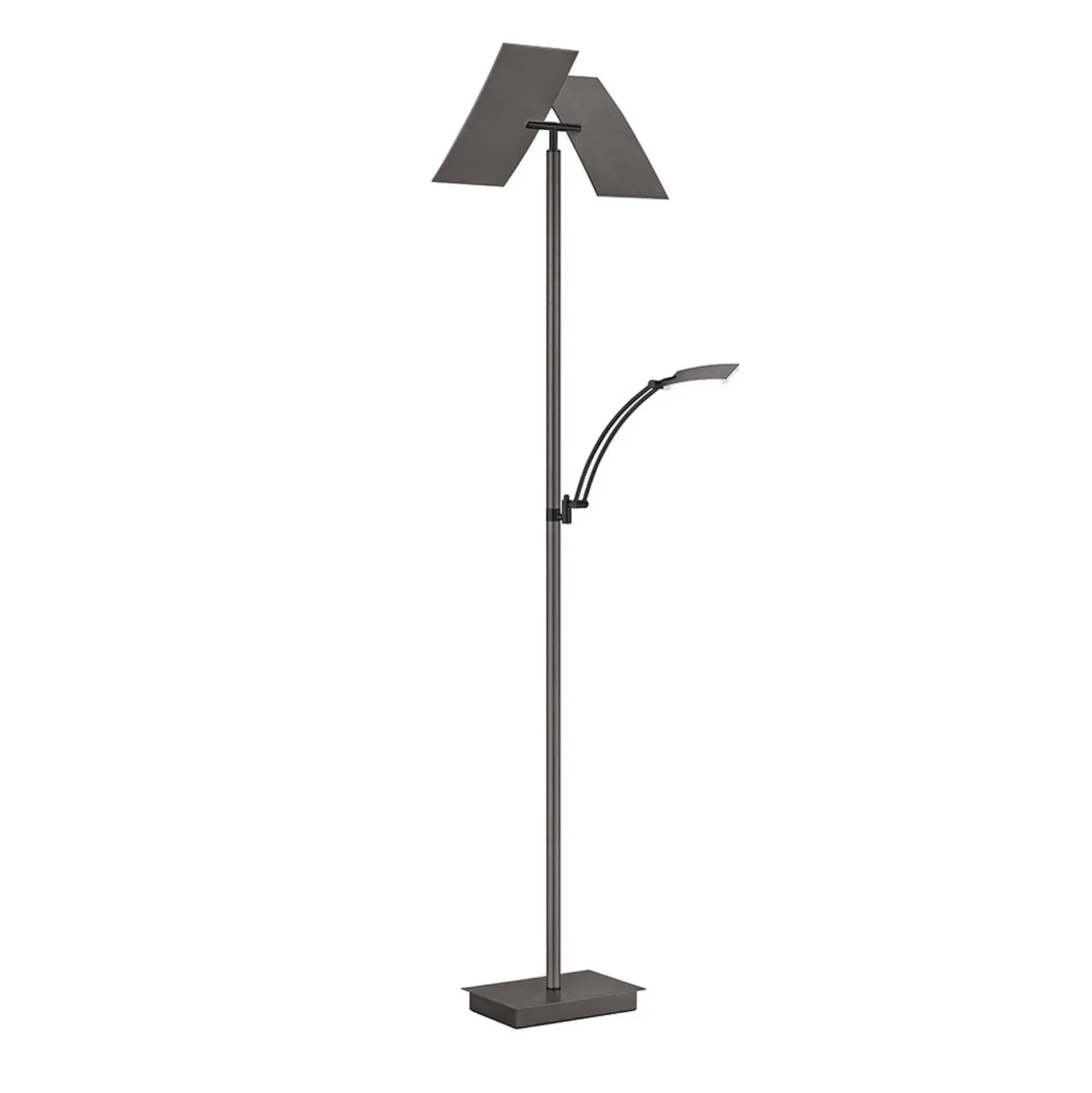 Lámpara de pie LED Twice, anodizada en bronce, altura 185 cm, metal, CCT
