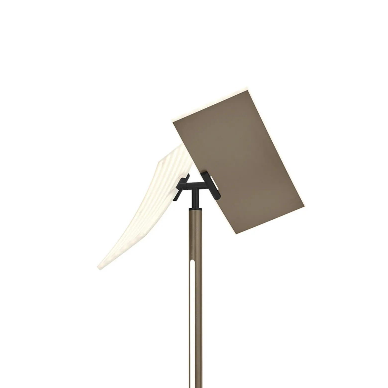 Lámpara de pie LED Twice, anodizada en bronce, altura 185 cm, metal, CCT