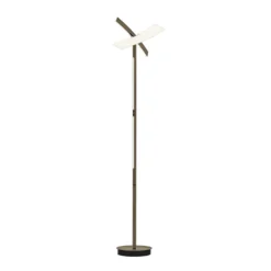 Lámpara de pie LED Twice, anodizada en bronce, altura 185 cm, metal, CCT