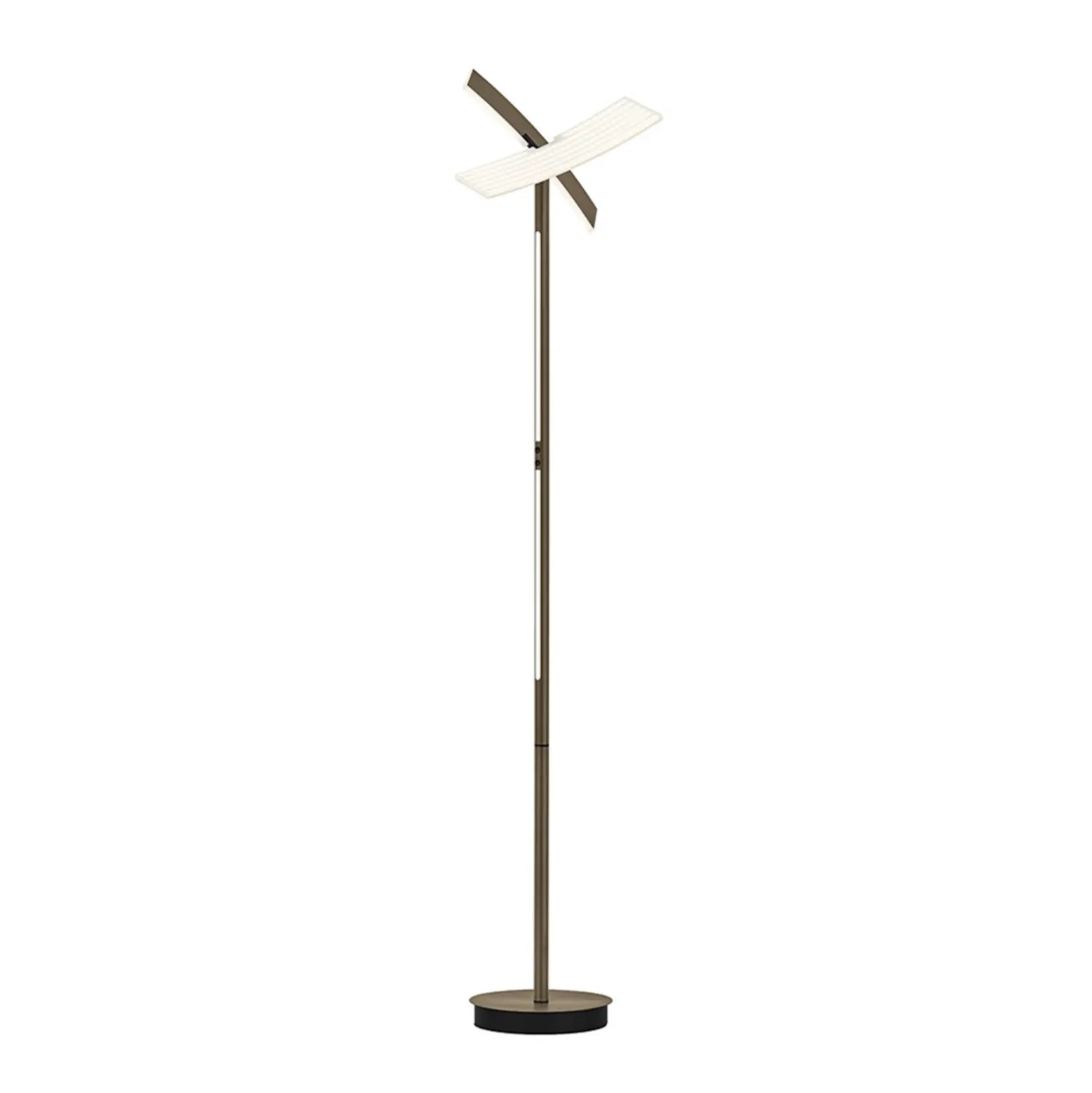 Lámpara de pie LED Twice, anodizada en bronce, altura 185 cm, metal, CCT