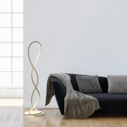 Lámpara de pie LED Twist de Paul Neuhaus, color arena, altura 143 cm