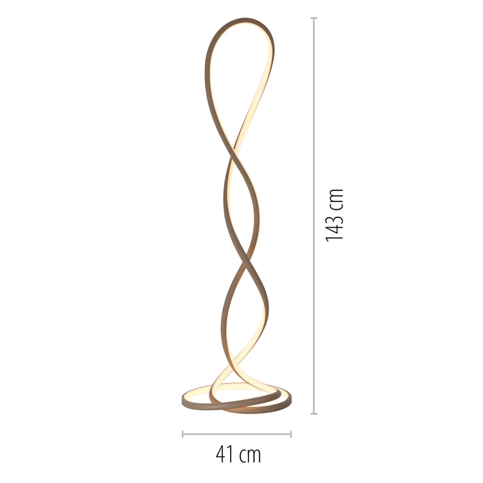Lámpara de pie LED Twist de Paul Neuhaus, color arena, altura 143 cm